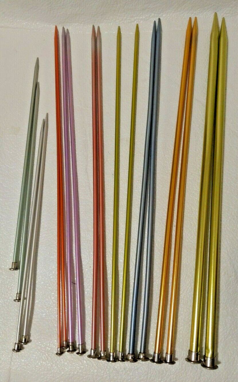9 Pairs Aluminum Knitting Needles Crafts Hobbies Sweaters